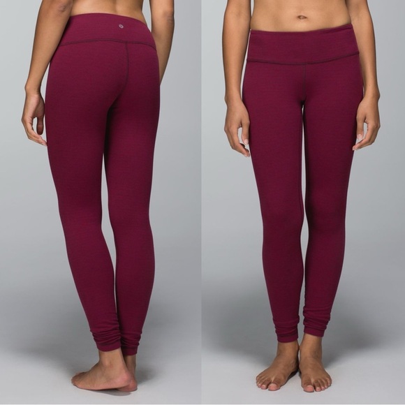 Lululemon • Wunder Under Pant legging Luon Pique maroon Rust Berry Bumble - Picture 12 of 12